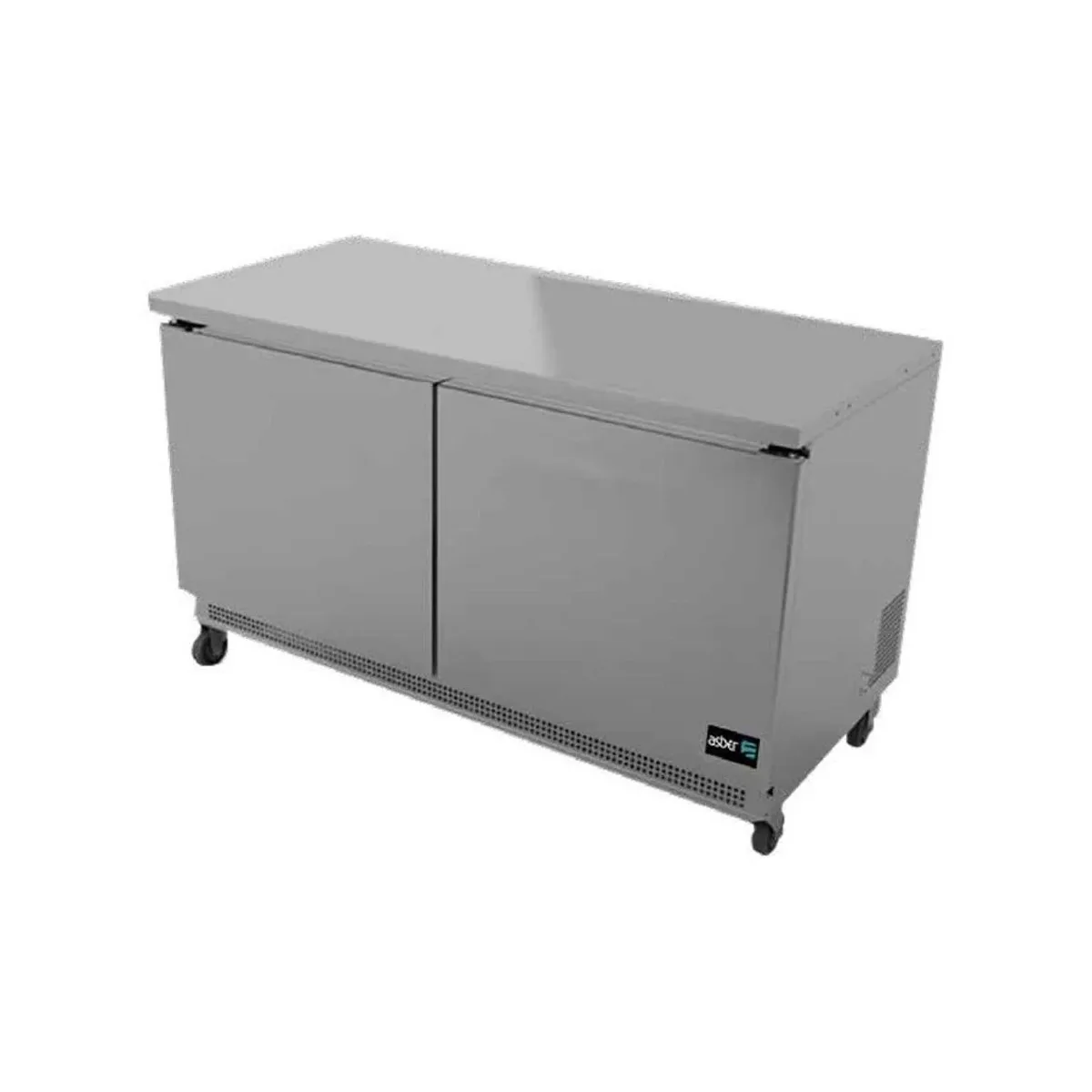 Asber AUTF-60 61" 2-Door Undercounter Freezer, Stainless Steel, Front Breathing, 16.8 cu. ft.