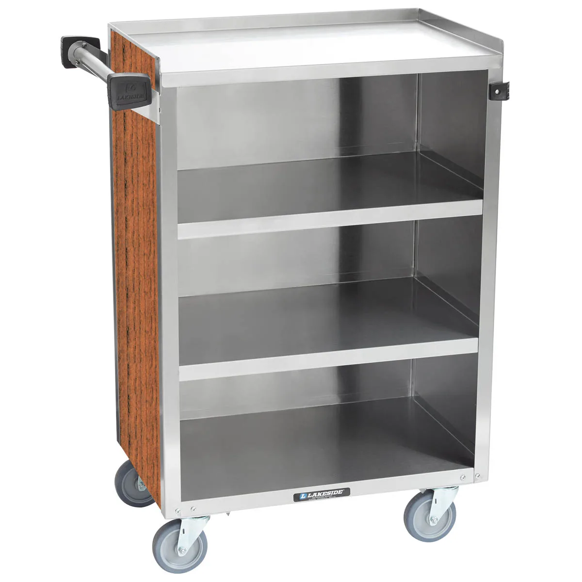 Lakeside 815 28" Metal Bus Utility Transport Cart w/ (4) Shelf, Stainless Steel 