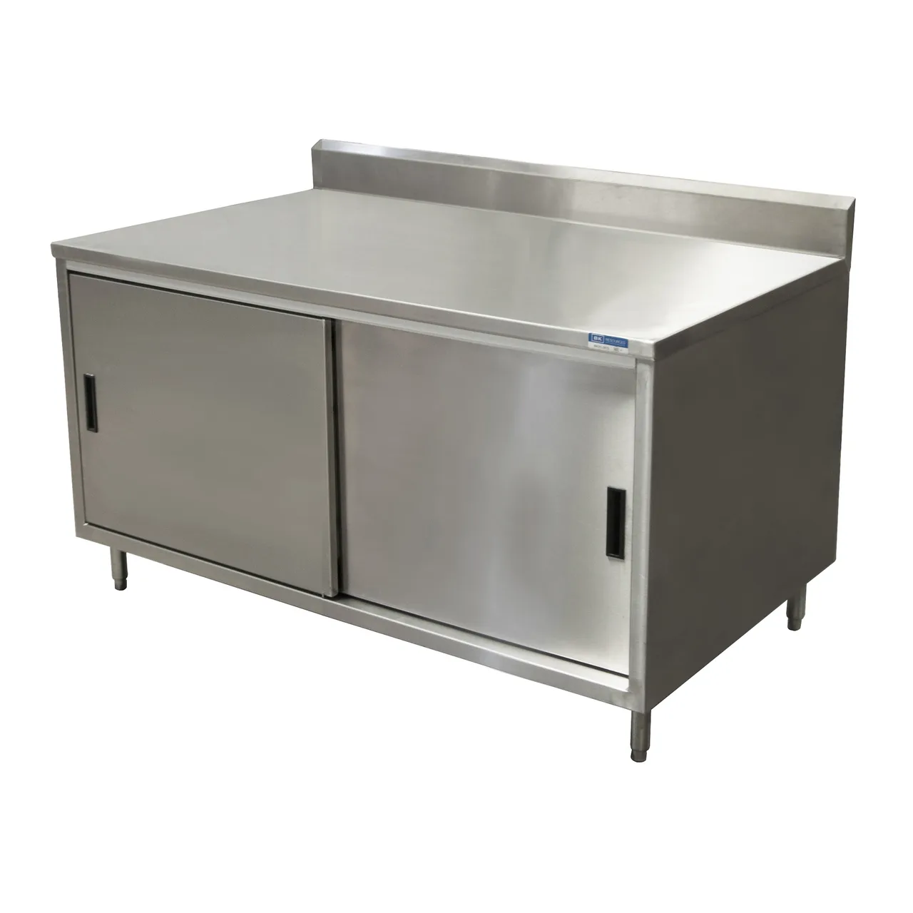 BK Resources CSTR5-3048S Cabinet Base with Sliding Doors Chef Table, 48"W x 30"D / Backsplash