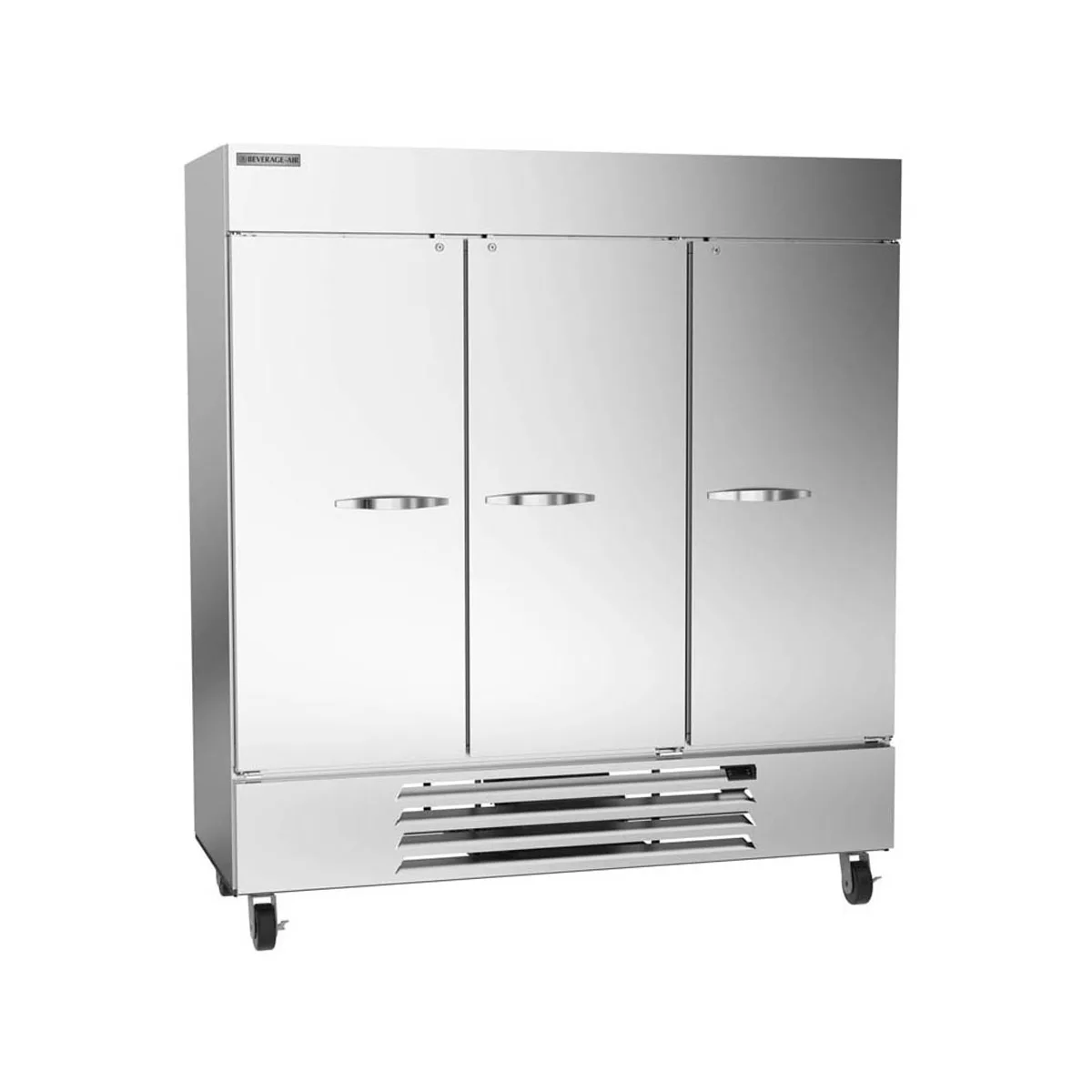 Beverage Air HBF72HC-5 75" 3-Solid Door Reach-In Freezer, Bottom Mounted, 68.43 cu. ft., Stainless Steel