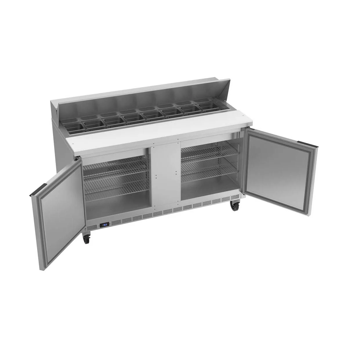 Beverage Air SPE60HC-16 60" Two Section Sandwich/Salad Prep Table w/ 2 Doors, 16 pans, 16 cu. ft.