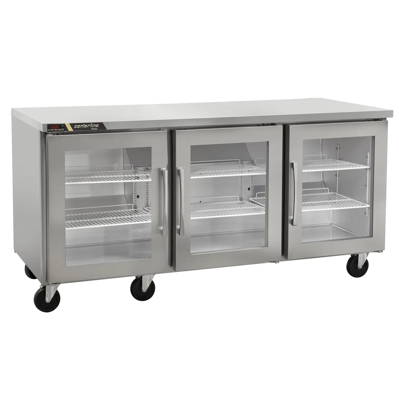 Traulsen C Series CLUC-72R-GD-LRR 72" 3 Glass Door Undercounter Refrigerator, 18.8 cu. ft.