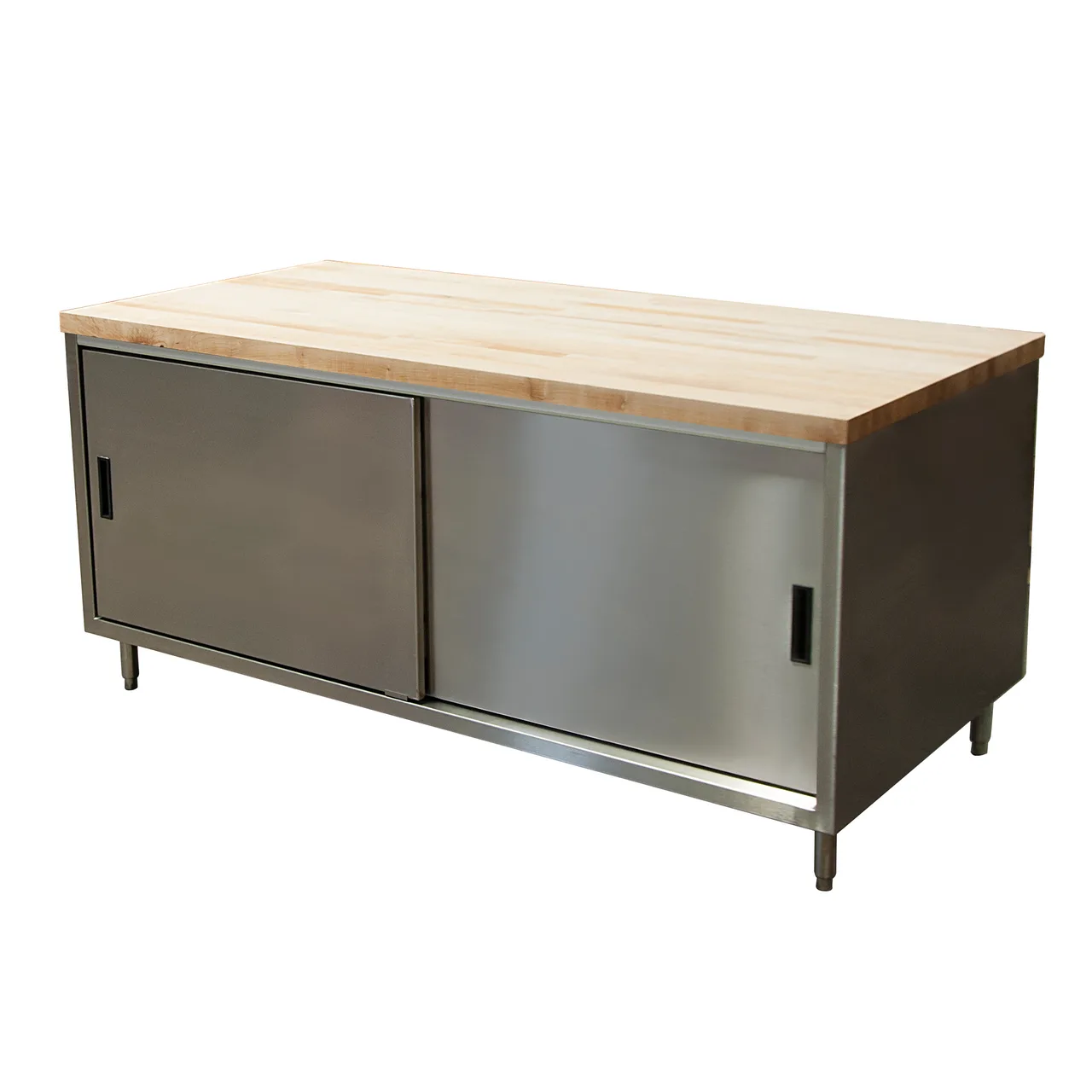 BK Resources CMT-3672S Chef Table, Cabinet Base with Sliding Doors