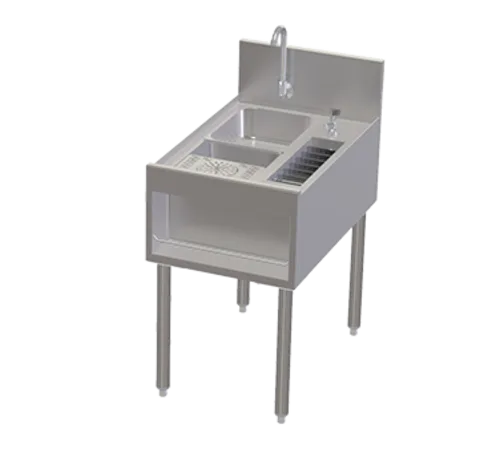 Perlick TSCE18PSTC-RC 18" Underbar Sink Units, 1 Compartment with Glass Rinser - No Drainboard