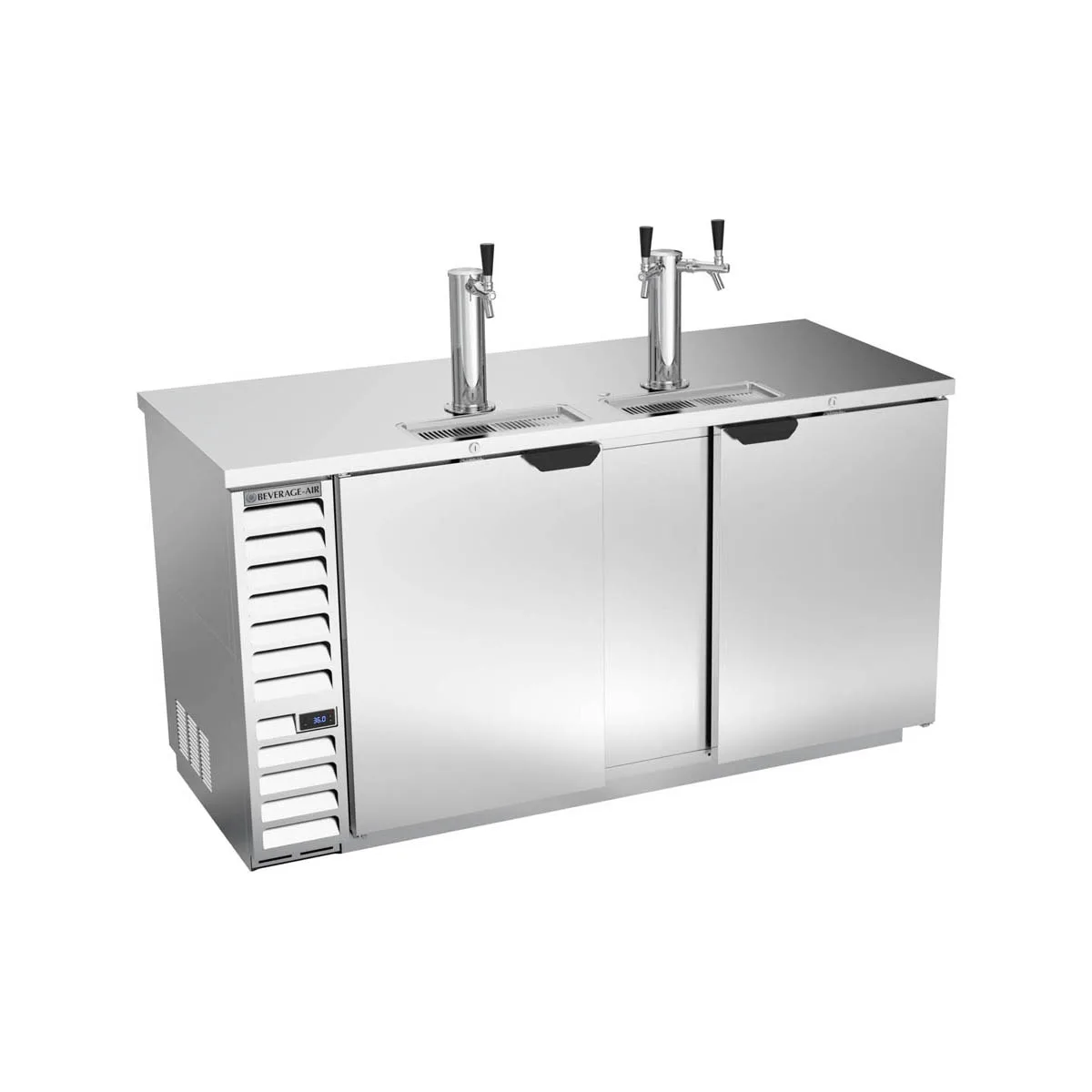 Beverage Air DD68HC-1-S 69" Draft Beer Cooler w/ 3 Kegs, 25.93 cu. ft., 1 Single & 1 Dual-Tap Towers