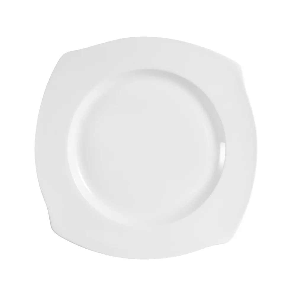 CAC China PHA-6 Wavy Plate, 6-1/2" x 6-1/2" x 3/4", Porcelain White, Dishwasher/Oven Safe - Dozen