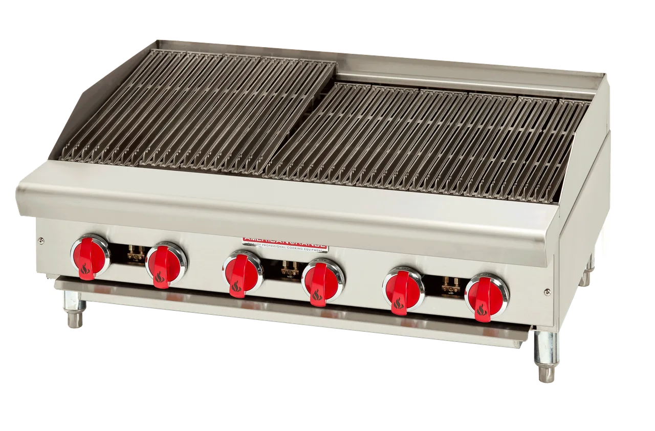 American Range ARSRB-24 24" Countertop Gas Charbroiler, (4) Burners with Manual Controls