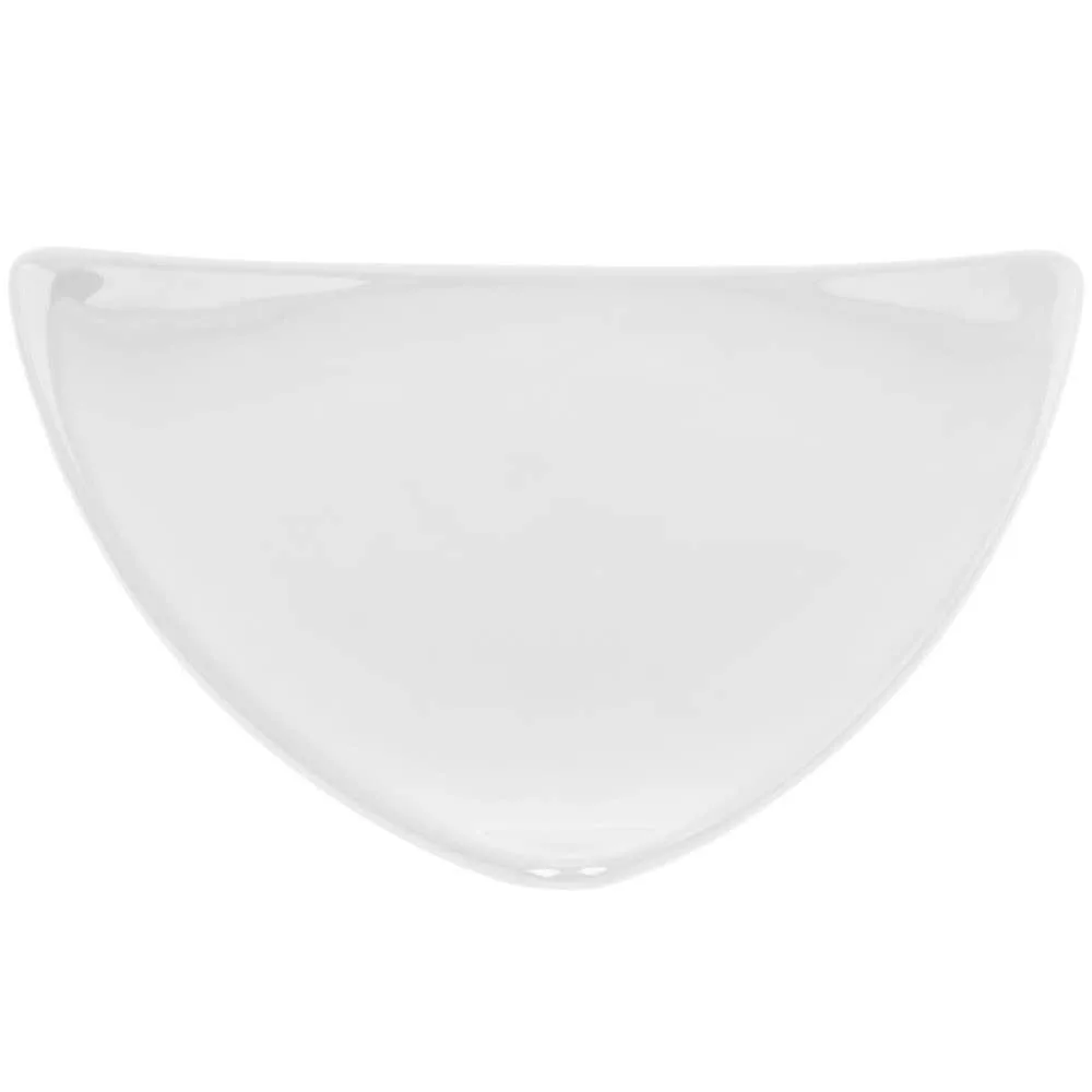CACChina TRG-21 Triangular Plate, 11-1/2" x 11-1/2" x 1-1/4", White Porcelain, Safe - Dozen