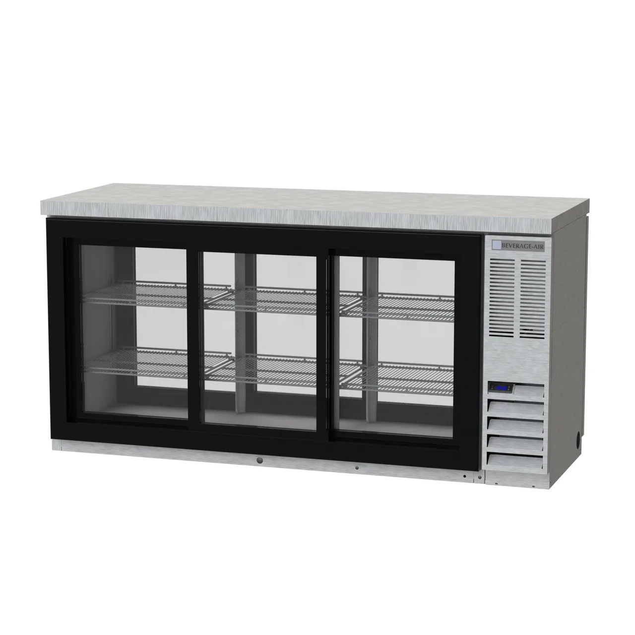 Beverage Air BB72HC-1-GS-PT-S-27 72" Pass-Thru Glass Door Back Bar Cooler