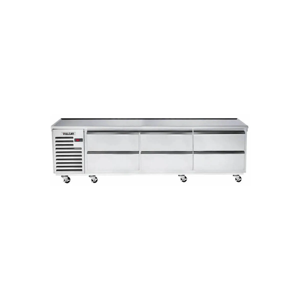 Wolf ARS96 96" 6 Drawers Refrigerated Chef Base w/ Marine Edge Top, Self-Contained
