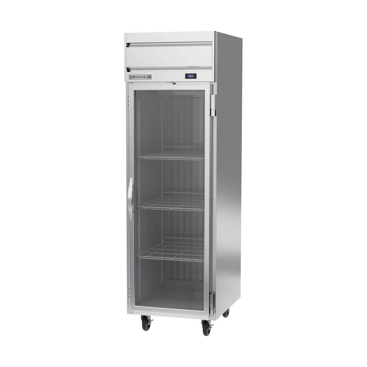 Beverage Air HR1HC-1G 26" 1-Section Reach-In Refrigerator w/ Glass Full Door, Top Mount, 1/4 hp, 22 cu. ft.