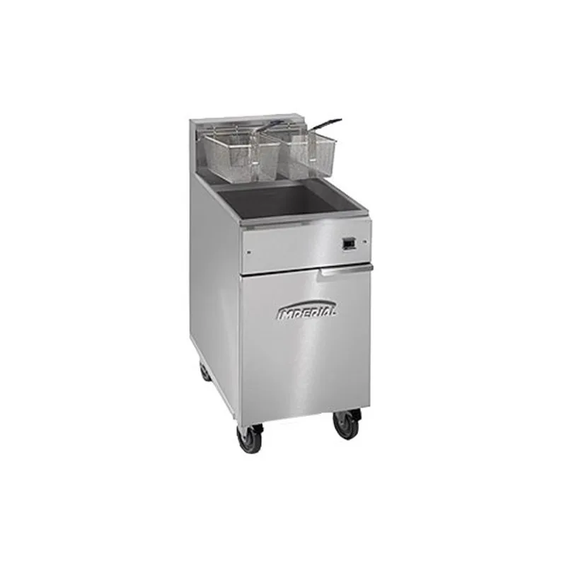 Imperial IFS-75-E 19" Floor Model Electric Full Pot Fryer w/ 75-Lb. Capacity, 2 Baskets, 240V/3Ph