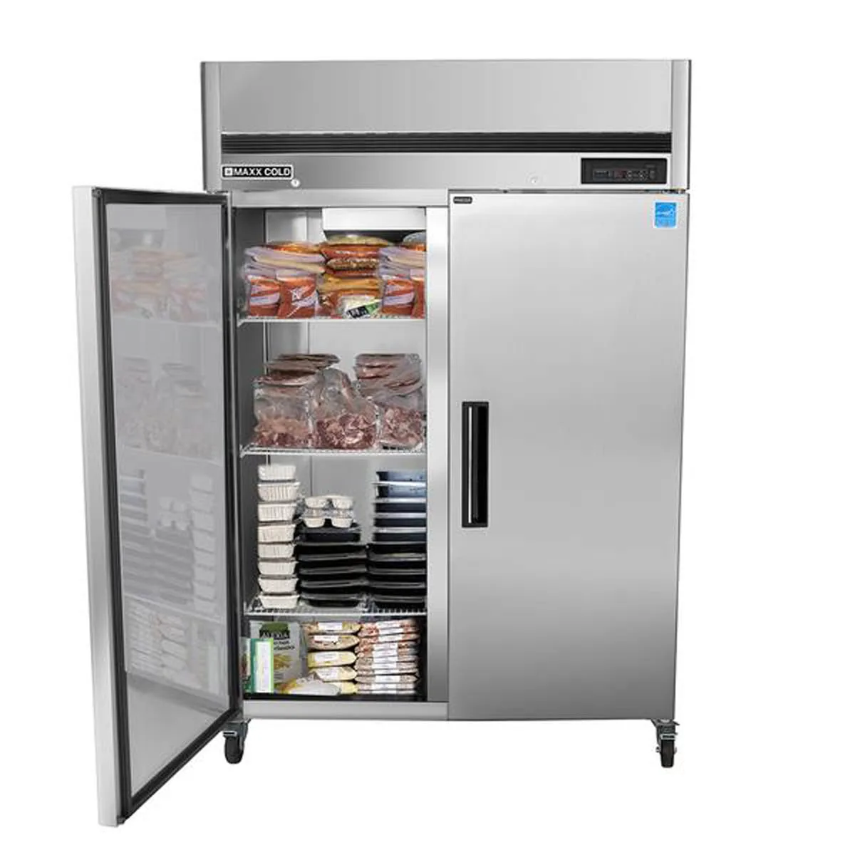 Maxx Cold MCFT-49FDHC 54" 2-Solid Door Reach-In Freezer, Top Mounted, 42.8 cu. ft.