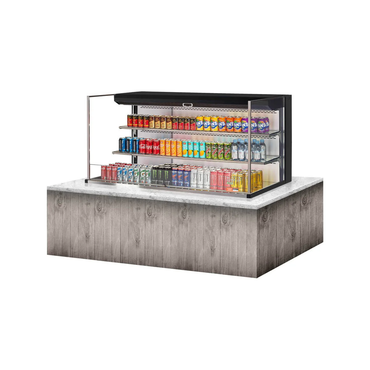 Turbo Air TOM-60L-UF-W(B)-3SI-N 60" Drop In Open Refrigerated Deli Display Case