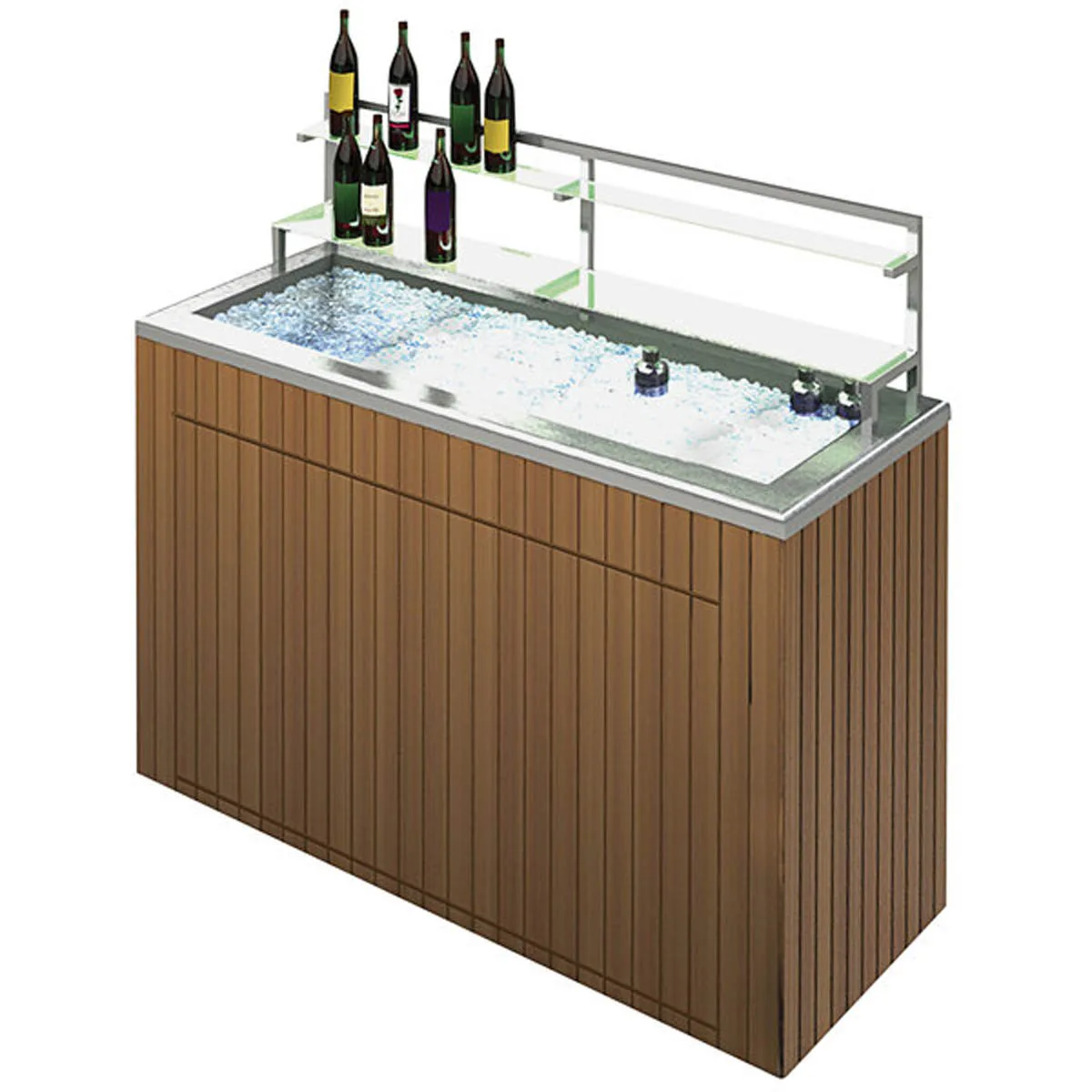 Lakeside 79861 72" Chalet Portable Back Bar with Stainless Steel Interior