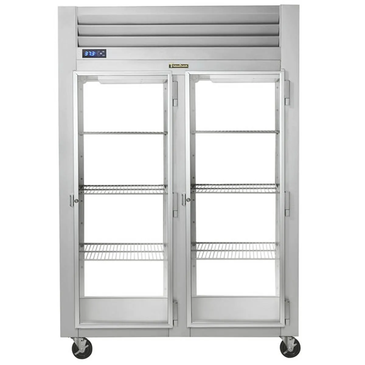 Traulsen G21017P 52" 2-Section Pass-Thru Refrigerator w/ 4 Glass Doors (right/right hinged), R450A, 49.84 cu. ft.