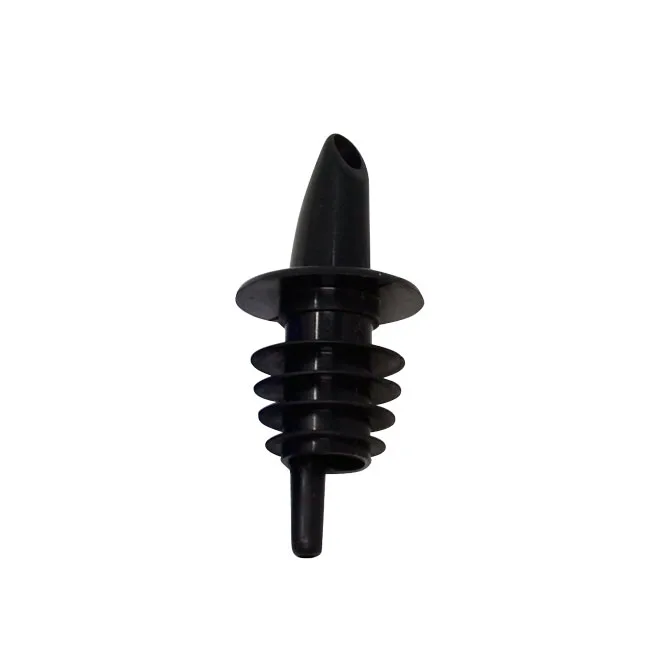 Omcan USA 80854 Free Flow Liquor Pourer, 12/Pack, Black Plastic Spout, No Collar, Bartending Supplies
