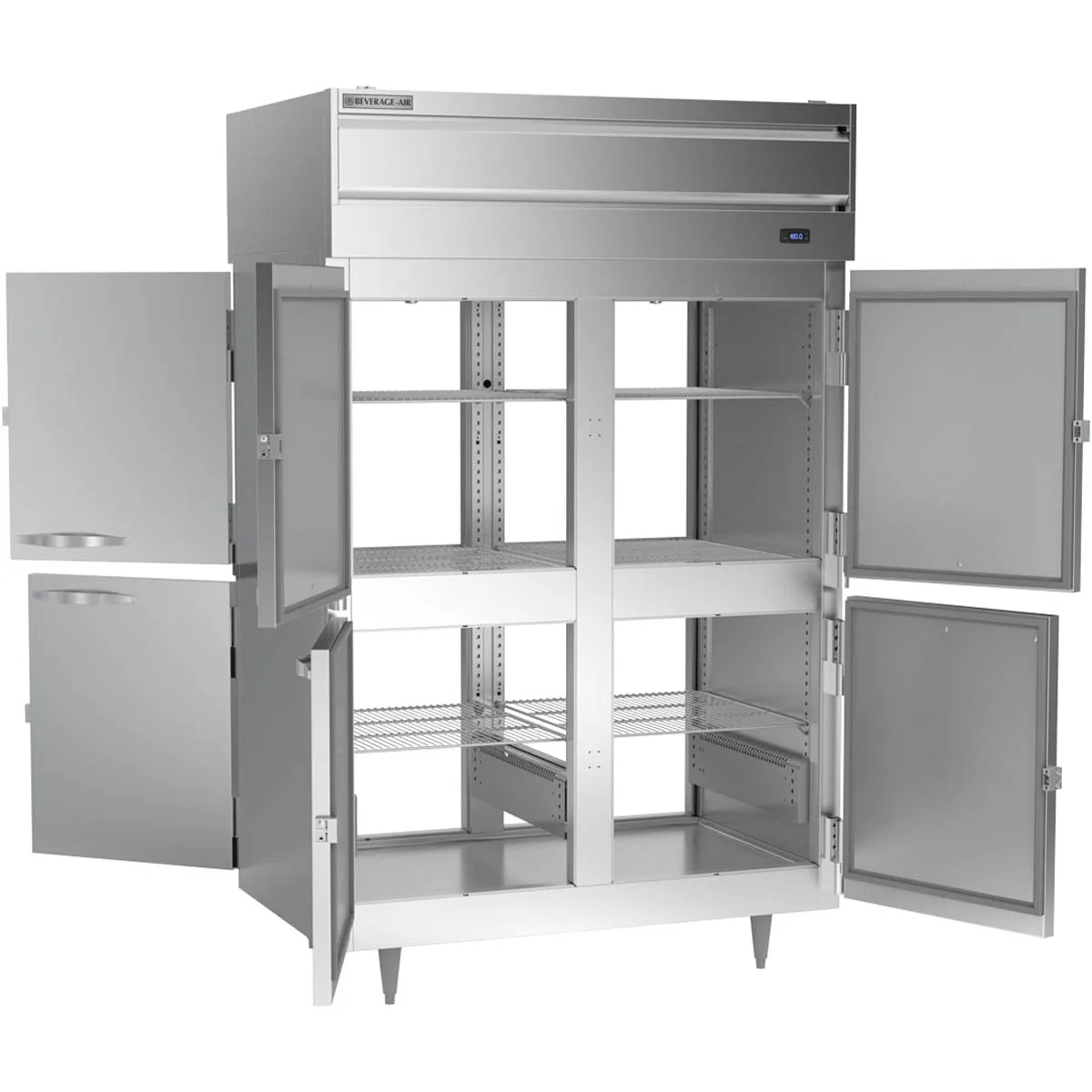 Beverage Air PH2-1HS-PT 2-Section “8” Half Height Solid Door Heated Holding Cabinet, 43.3 cu ft, Stainless Steel