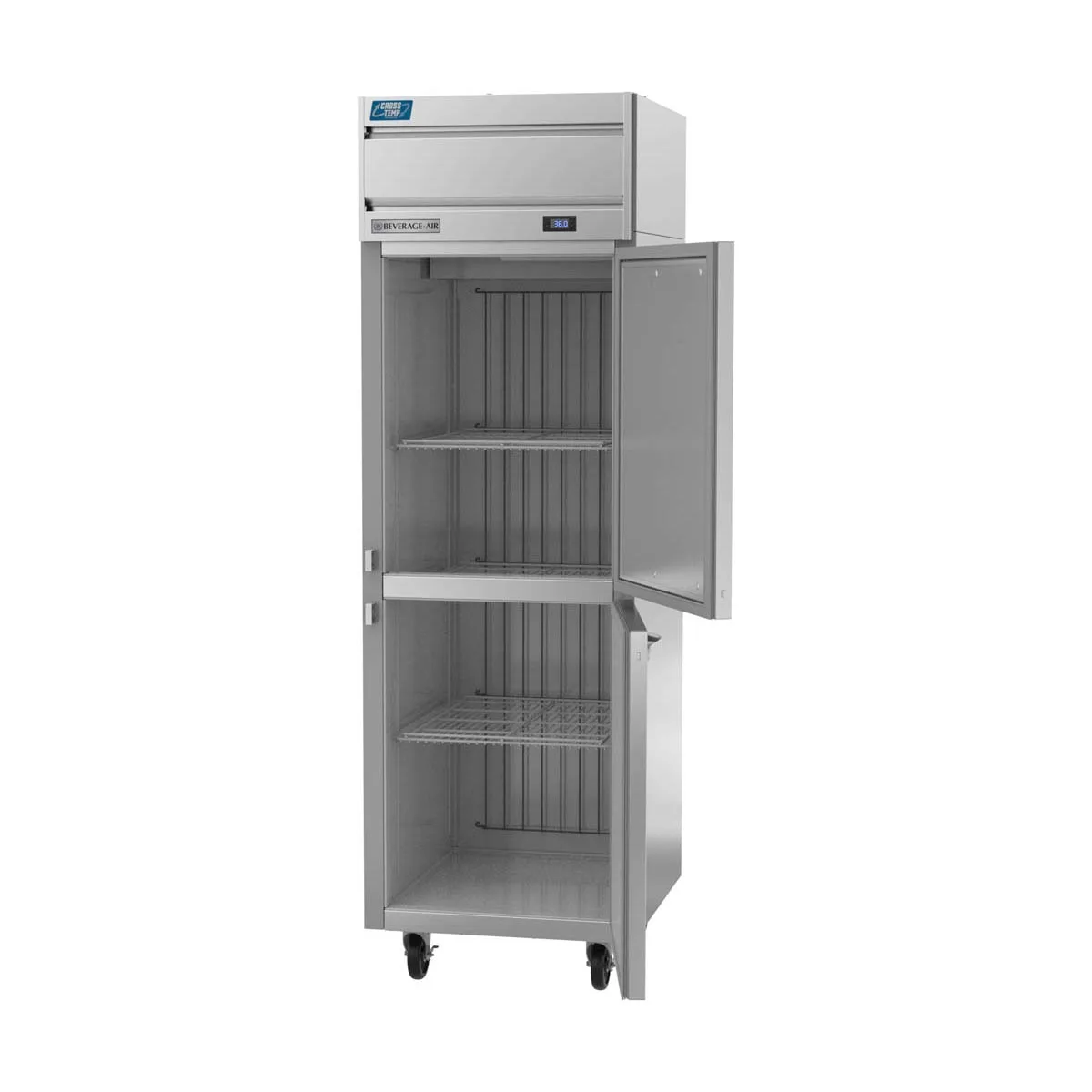 Beverage Air CT1HC-1HS 26" 1-Section Convertible Refrigerator Freezer w/ 2 Half Solid Doors, 23 cu. ft.