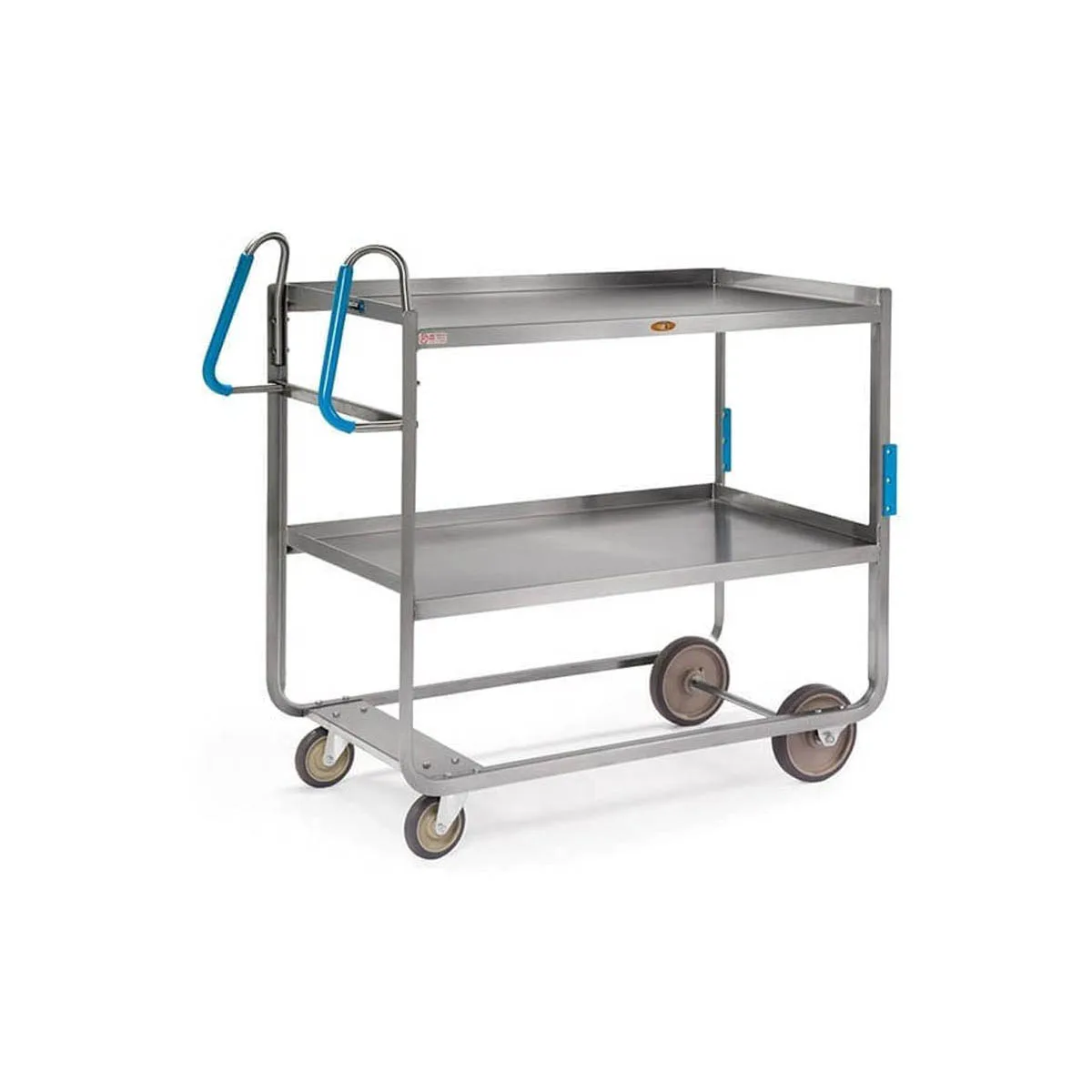 Lakeside 7140 50" Stainless Steel 2-Shelf Ergo-One® Utility Cart w/ Shelf Size 24" x 42"