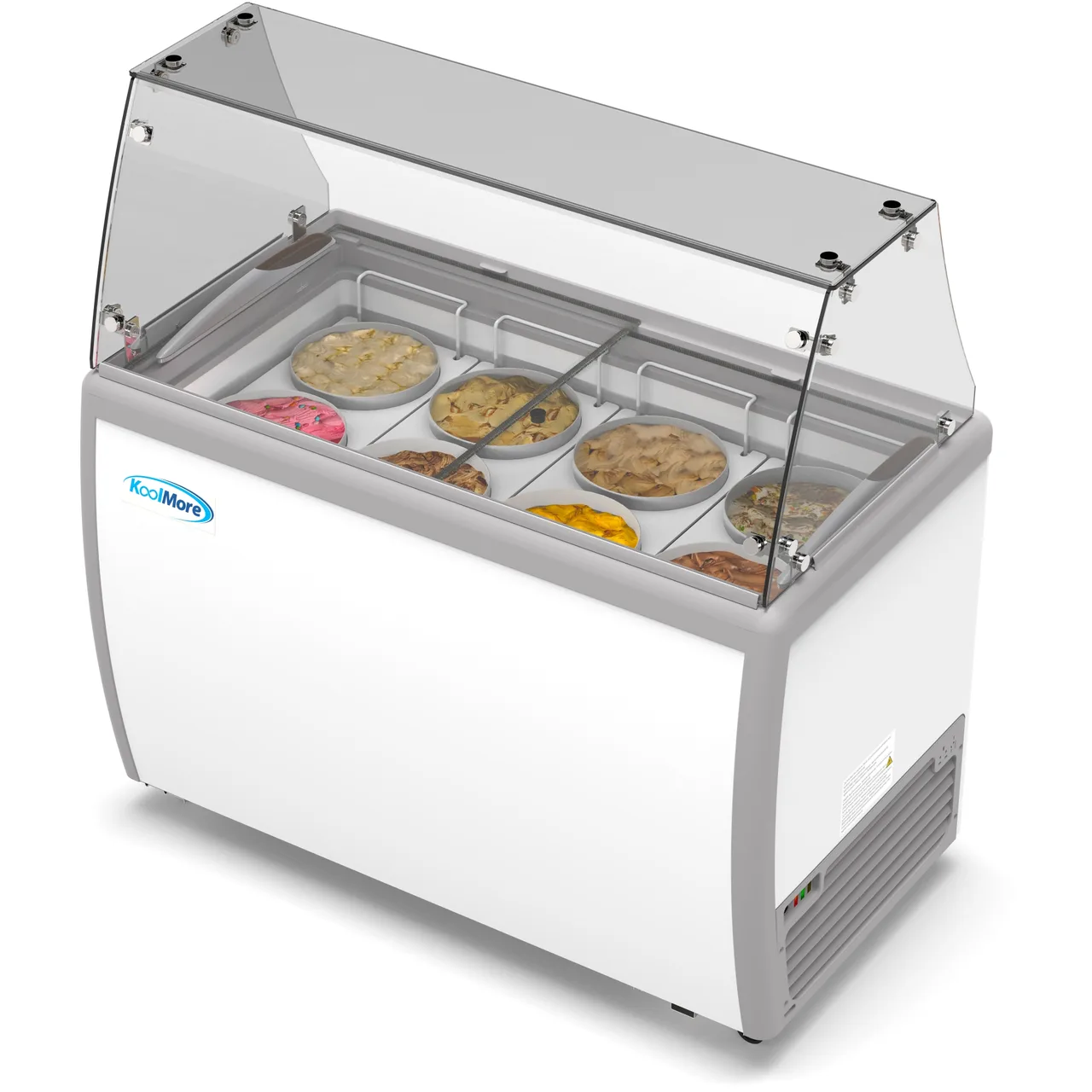 Koolmore KM-ICD-49SD-FG 50" Gelato/Ice Cream Dipping Cabinet, 8 Tub w/ Sneeze Guard