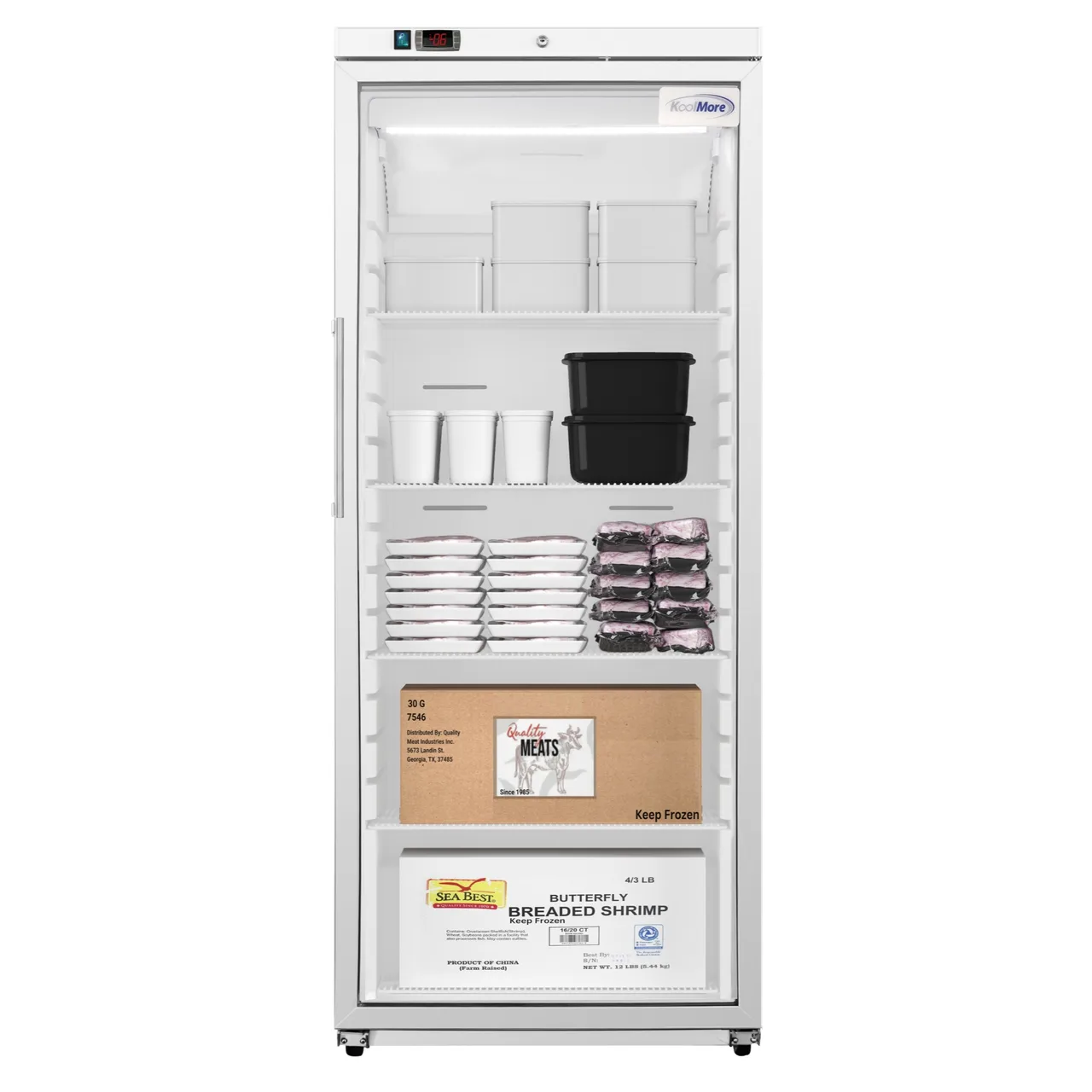Koolmore KM-RIF-1GD21C-A 30" 1-Glass Door Reach-In Freezer, Bottom Mount, 21 cu. ft.