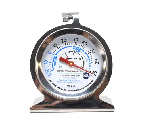 Omcan USA 47202 Refrigerator Thermometer, 2" Dial, -20°F To 70°F Range, Top Hook, NSF