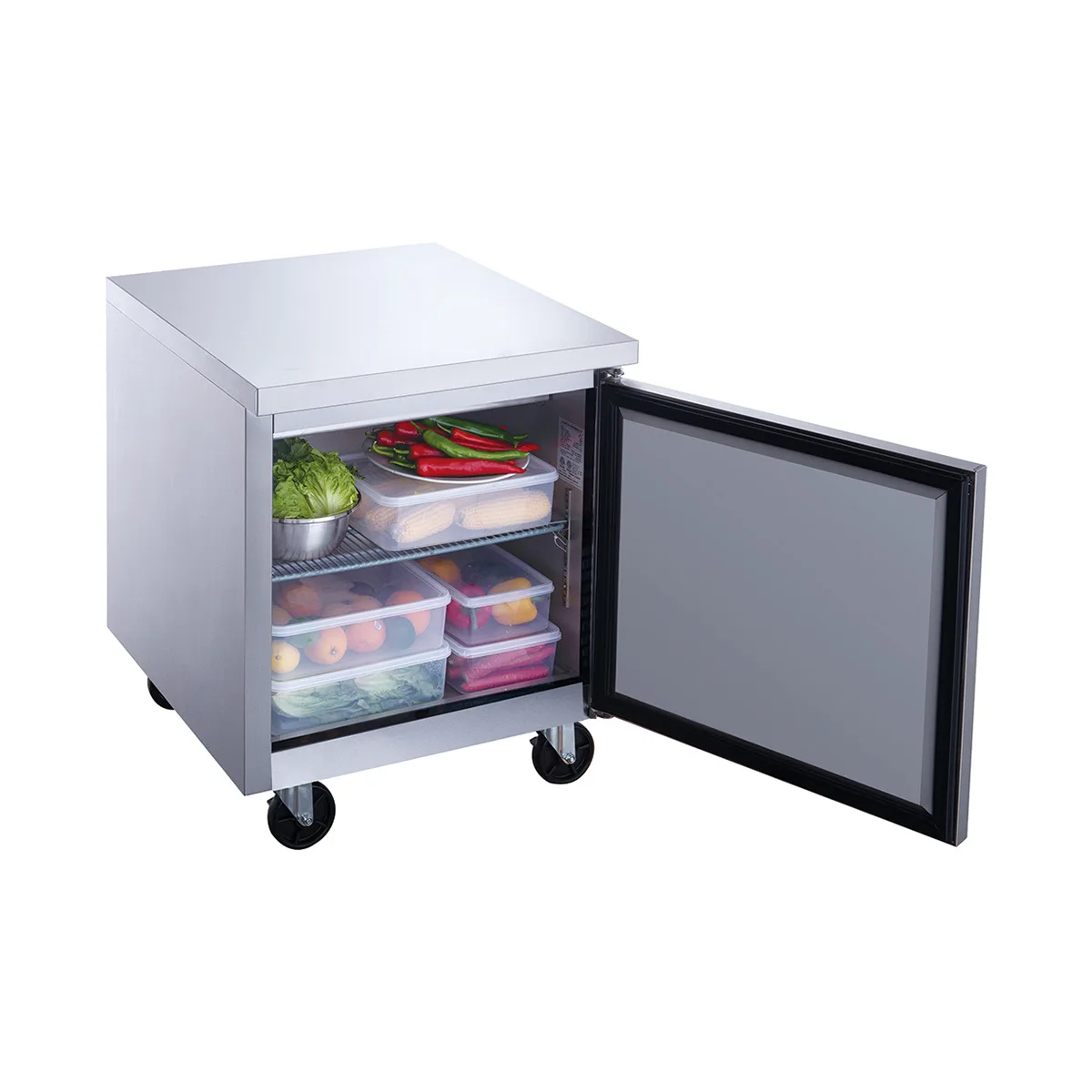 Dukers Appliance Co DUC29R 29" 1-Door Undercounter Refrigerator, Stainless Steel, 6.99 cu. ft.