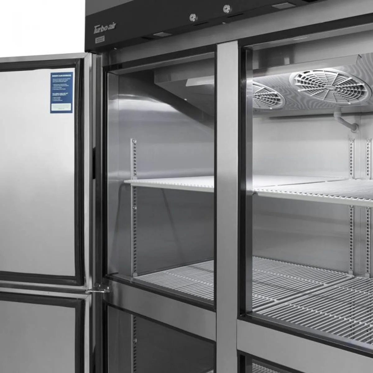 Turbo Air M3F72-3-N 77-3/4" 3-Solid Door Reach-In Freezer, Top Mounted, 65.8 cu. ft., Stainless Steel