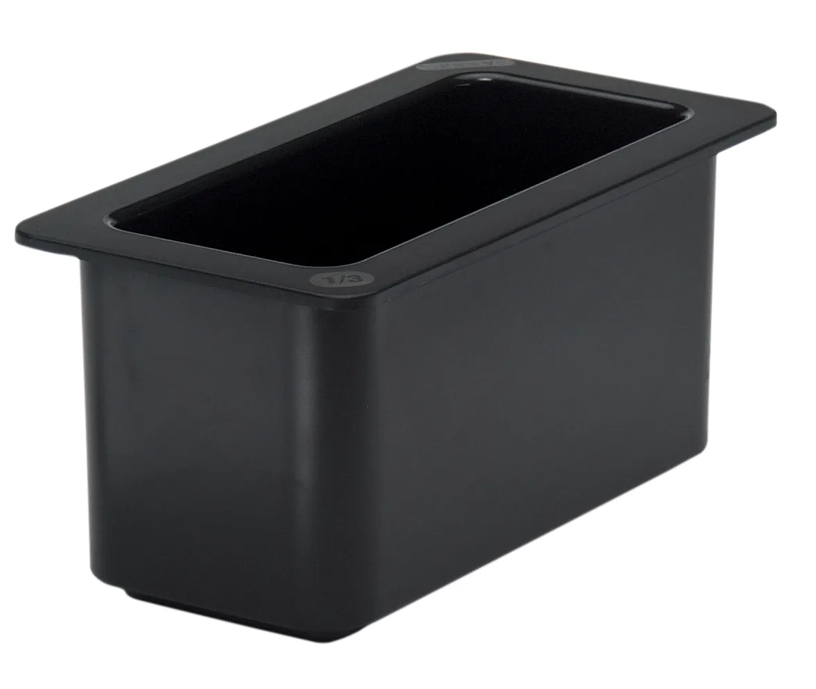 Cambro 36CF110 Coldfest Gastronorm Salad Bar Crock, 1/3 Size, 6" Deep, Black Plastic