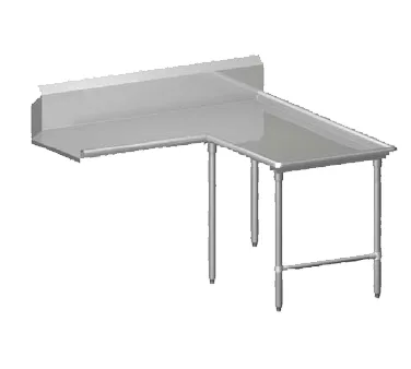 John Boos CDT4-I6048SBK-R Clean "L" Shaped Dishtable w/ Island Design, Right, 10" Backsplash