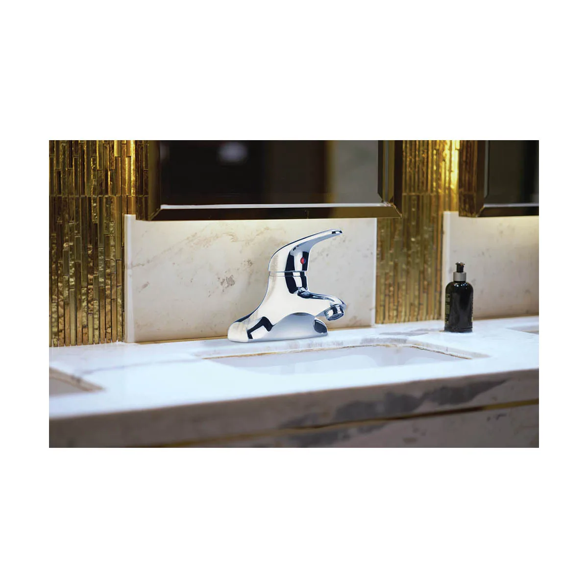 Krowne 14-520L Single Lever Deck Mount Lavatory Faucet w/ 4" Centers, Fixed Spout
