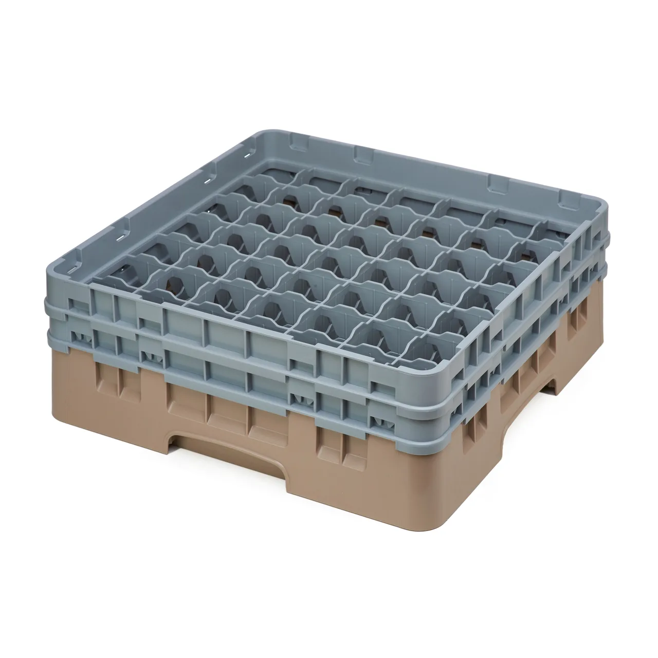 Cambro 49S434184 Camrack Glass Rack, Full Size, 19-3/4 x 19-3/4, 49 Compartments, Beige, HACCP