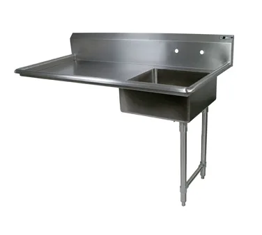 John Boos EDTS8-S30-50UCR 50" Undercounter Soiled Dishtable w/ Sink On Right, 10" Backsplash