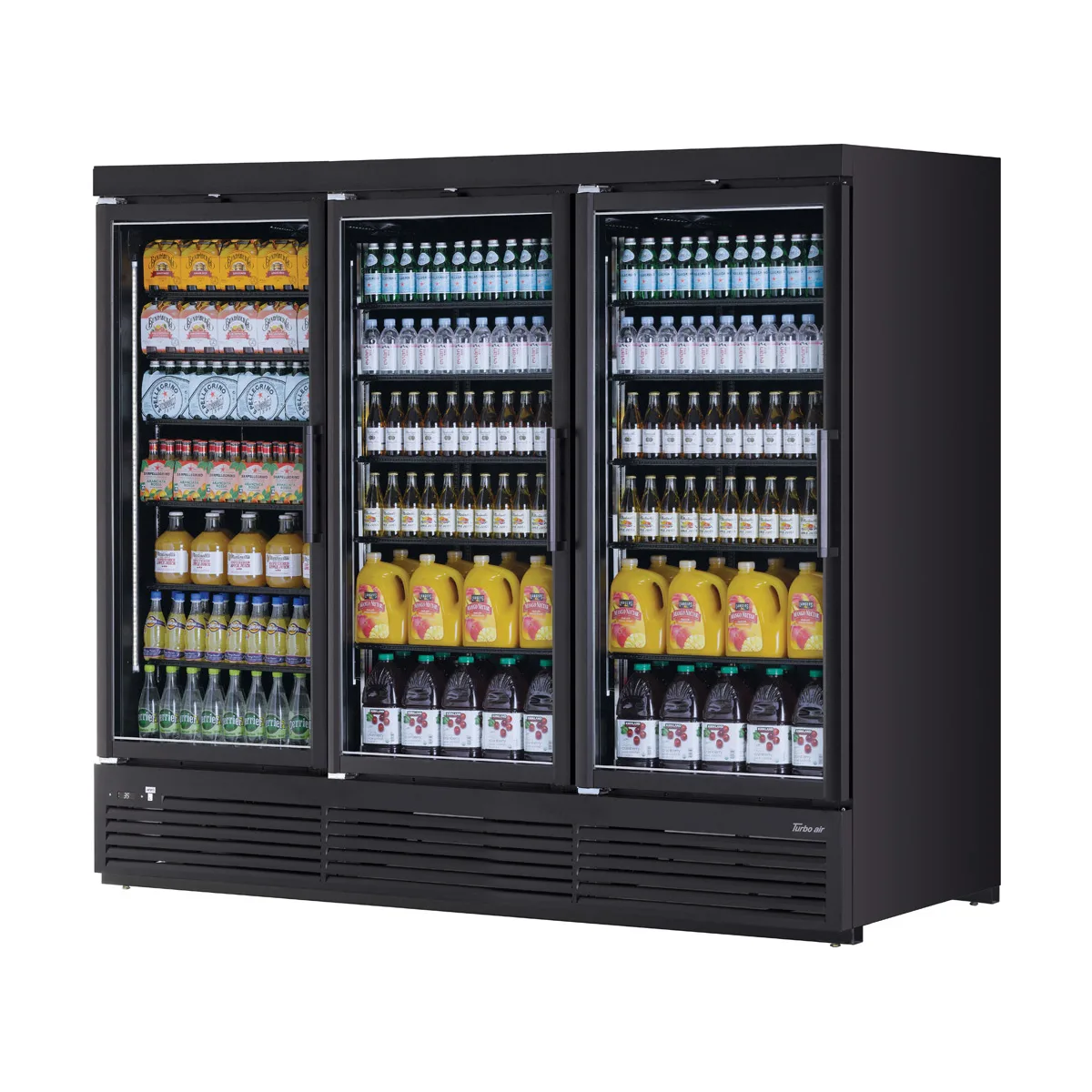 Turbo Air TJMR-85SDW(B)-N 85” 3-Glass Door Merchandiser Refrigerator, 97 cu. ft., Black or White