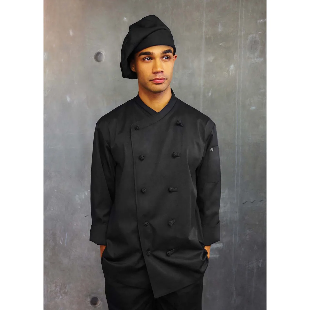 Chef Works COBL-BLK-XS - Black Xsmall Poly/Cotton Chef Coat