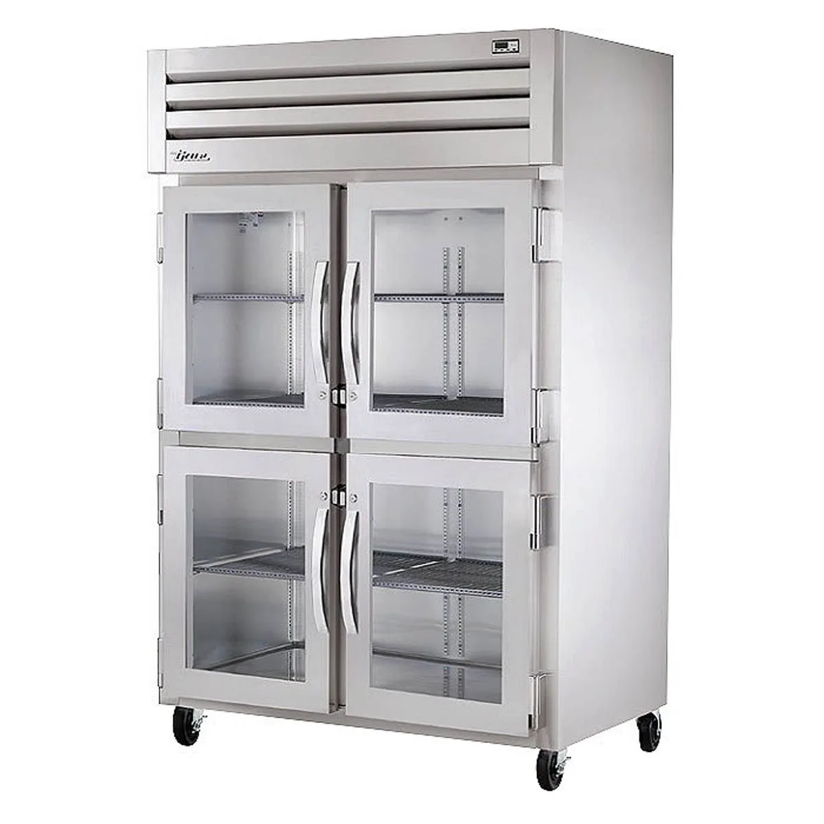 True STR2H-4HG 2-Section Reach-In Heated Holding Cabinet, 2-Glass Half Doors, Stainless Steel Finish