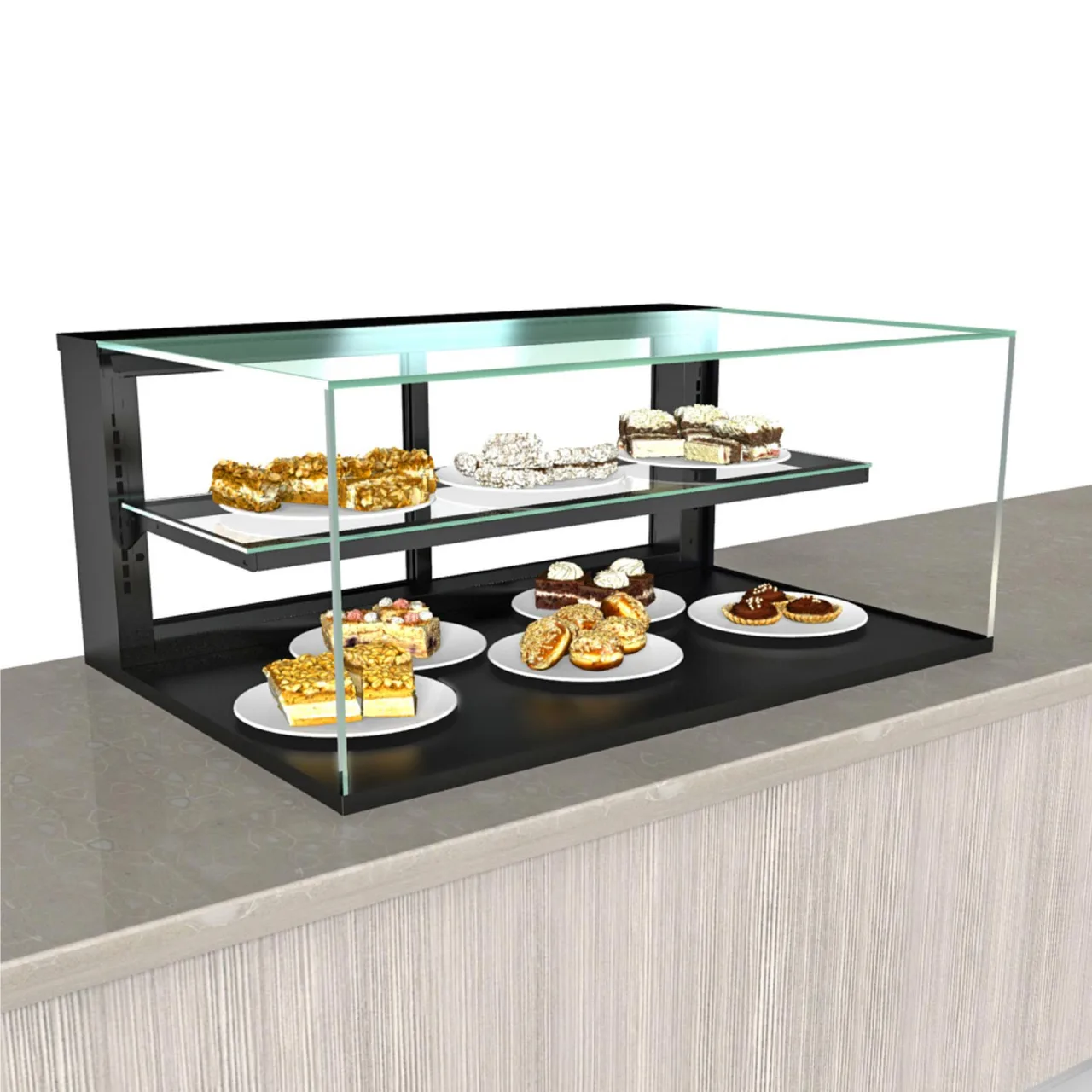 Structural Concepts NR3620DSV 36" Reveal® Service Non-Refrigerated Display Case, Black