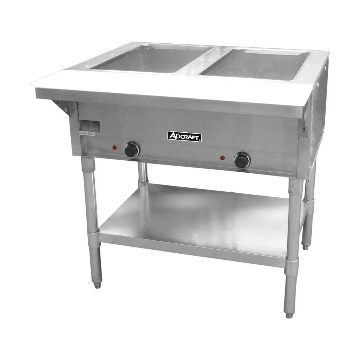 Adcraft ST-120/2 33" Electric Steam Table, (2) Open Wells