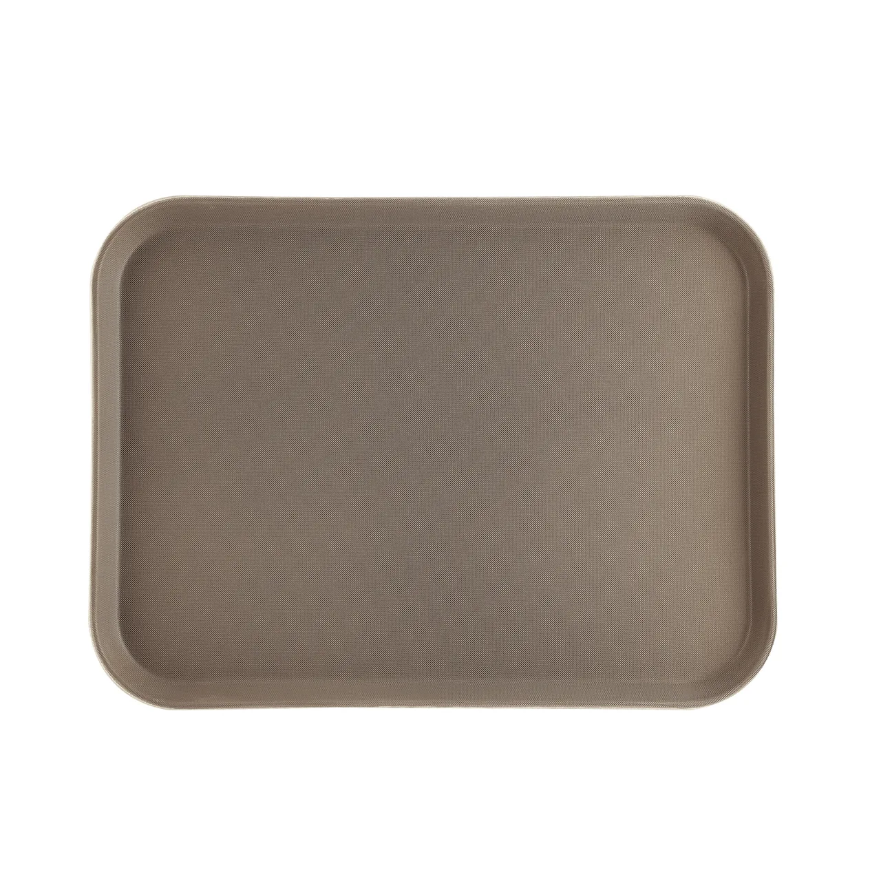 CAC China FGTD-1520BN Non-Slip Serving Tray, 20"L x 15"W, Rectangle, Fiberglass, Brown