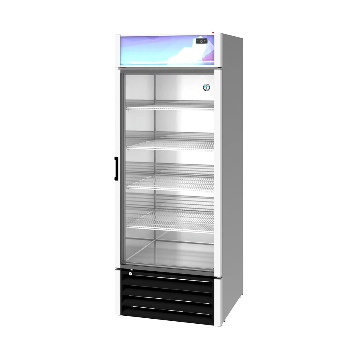 Hoshizaki FM-23-HC - Silver 30" Glass Door Freezer, 20.7 cu ft, 5 Shelves, LED, R290, 78" H