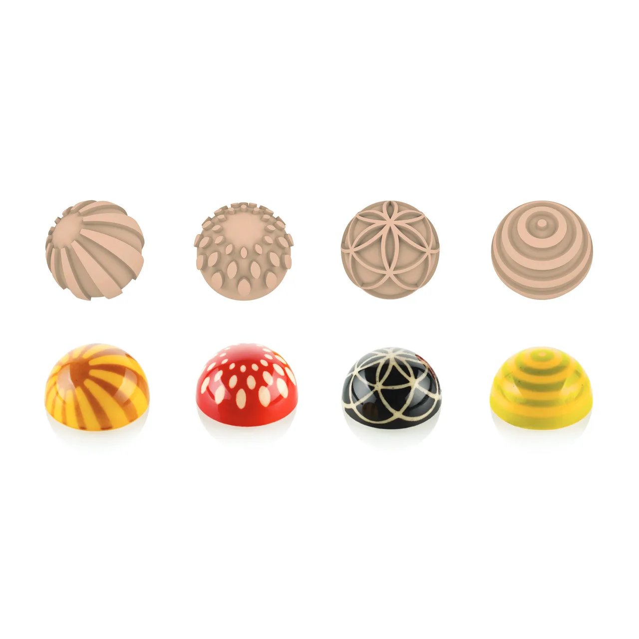 Louis Tellier STAMPA Chocado Choco Mold, 1.22" Dia x 0.66" H With 2.39" x 1.14" Handle, Silicone