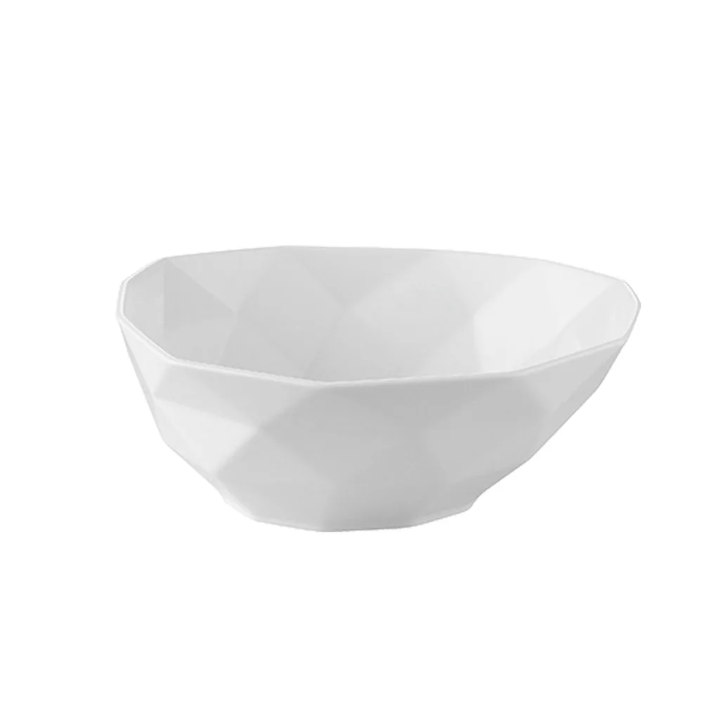 CAC China ART-B8 - Art Deco 48oz Bone White Porcelain Soup Bowl, 8-1/4" L x 7-3/8" W x 3" H, 1 Dozen