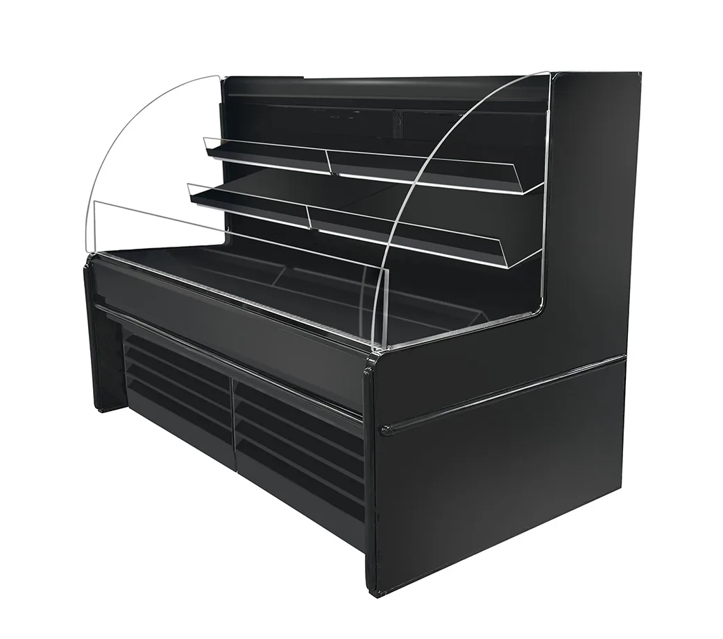Howard-McCray SC-OD40E-3S-B Open Air Merchandiser, 39"W x 53"H, 2‑Tier Shelves, Black, 1/2 HP 115V