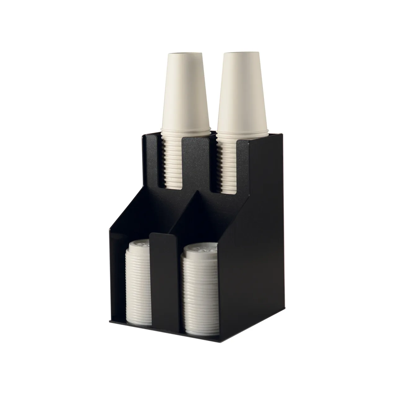 CAC China ACO2-2A Cup And Lid Organizer, 2-Tier, 2-Stack, Acrylic, Black, BPA Free