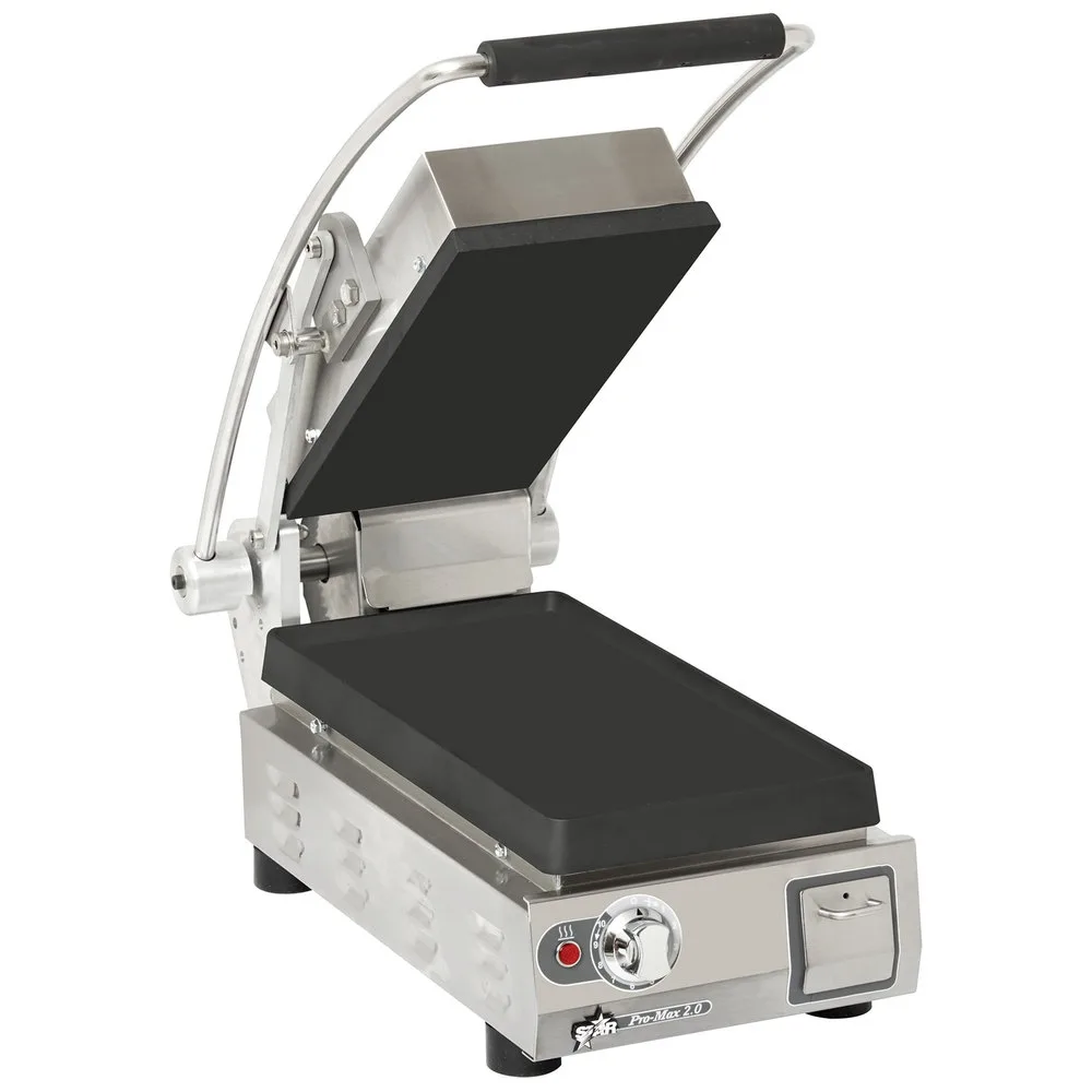 Star PST7IA-120V Single Cast Iron Sandwich Grill w/ Smooth Plates, Manual Controls, 120V