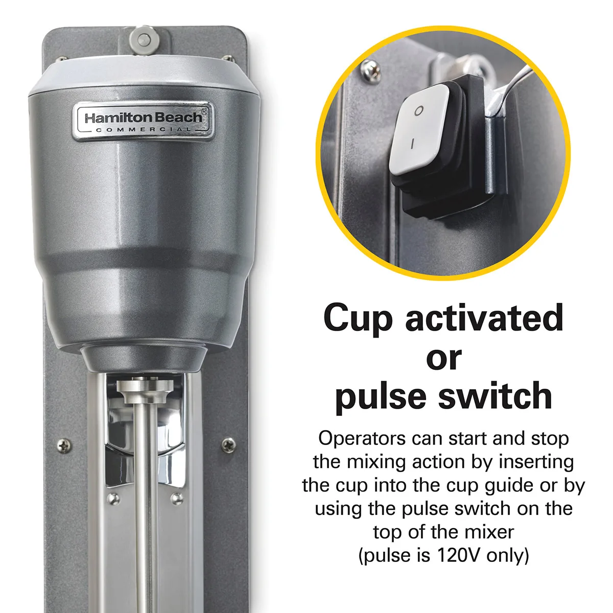 Hamilton Beach HMD300 Wall Mount Single Spindle Drink Mixer (2) Speeds