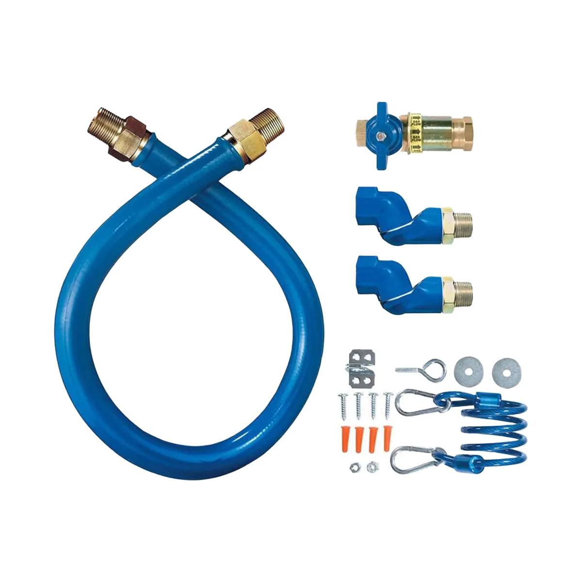 Dormont 1650KITCF2S60 Deluxe Safety Quik 60" Gas Connector Kit, Two Swivels, Restraining Cable