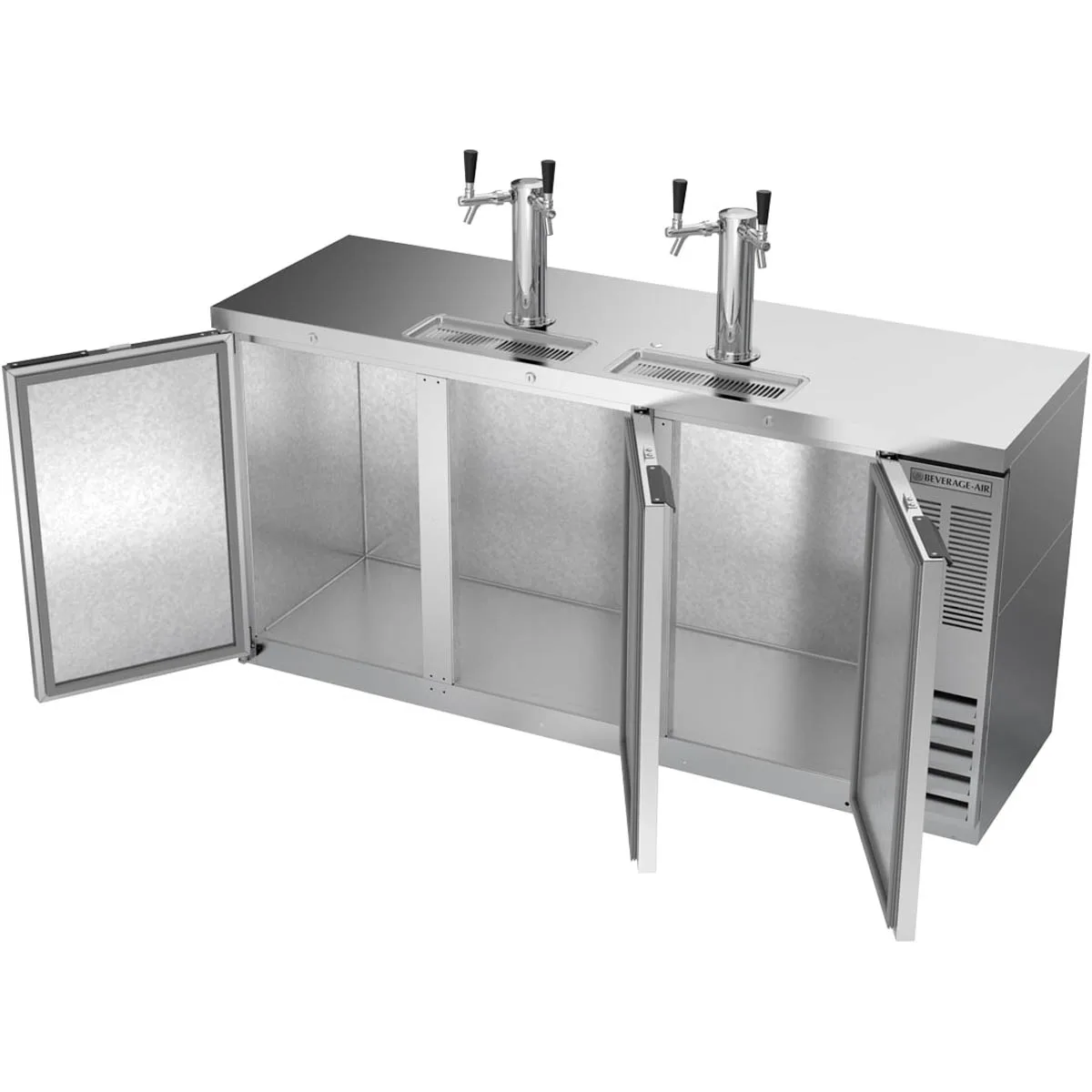 Beverage Air DD72HC-1-S 72" Draft Beer Cooler w/ 3 Kegs, 19.95 cu. ft., 2 Dual-Tap Towers