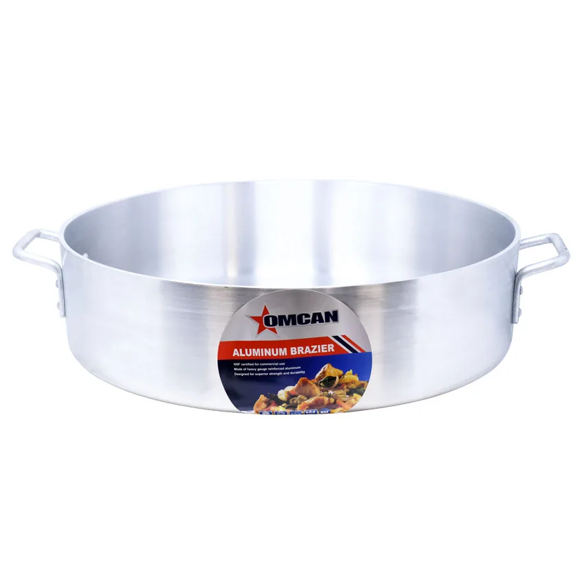 Omcan USA 43361 Brazier Pan, 20" x 5.6" Deep, 30-34 Qt Aluminum, No Cover